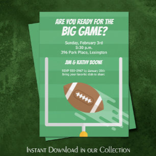 Football Big Game Watch Party Invitations