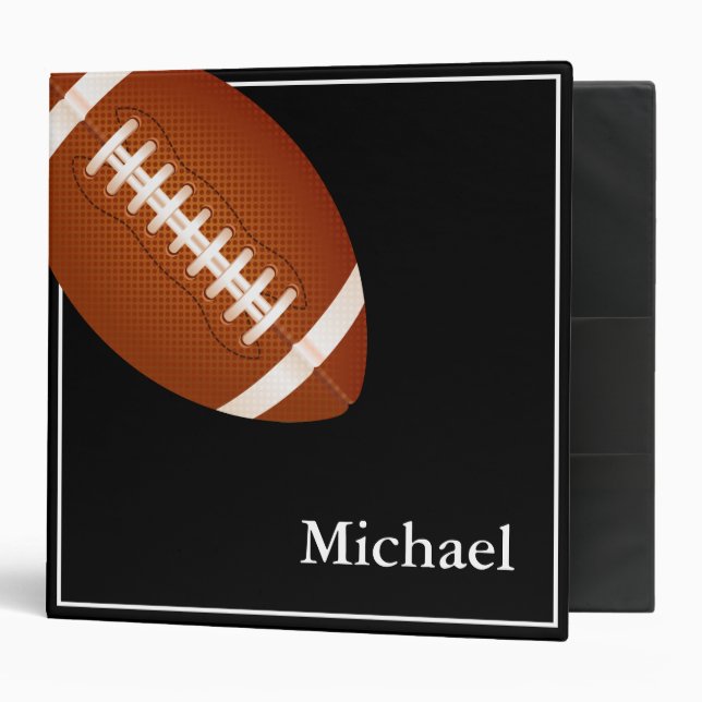 Football Binder-Custom Name 3 Ring Binder (Front/Inside)