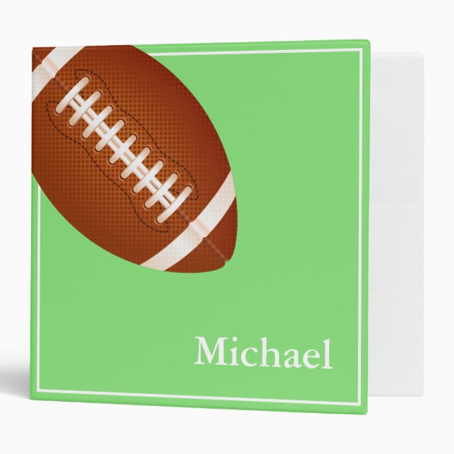 Football Binder-Custom Name 3 Ring Binder (Front/Inside)