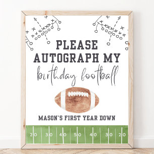 Football Birthday, Autograph My Ball, Instant Down Foam Board