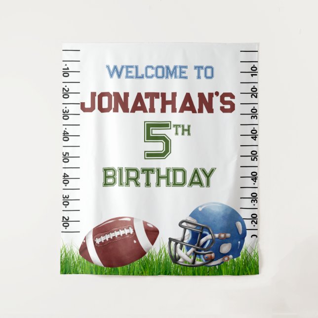 Football Birthday boy Birthday Backdrop (Front)