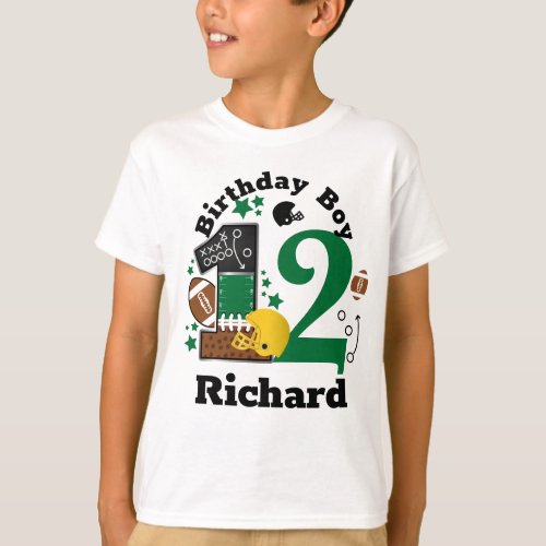 Football Birthday Boy custom age T_Shirt