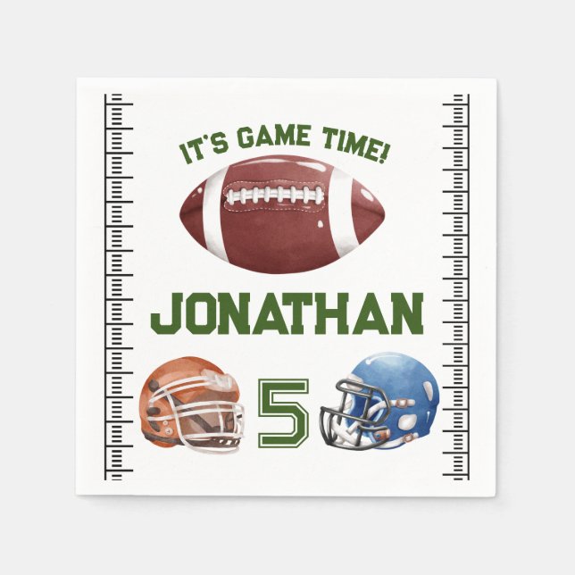Football Birthday boy  Napkins (Front)