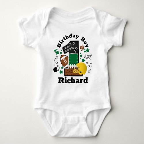 Football Birthday Boy Sports First Birthday Baby Bodysuit