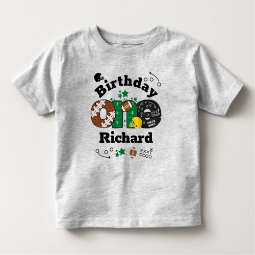 Football Birthday Boy Sports one Birthday Toddler T_shirt