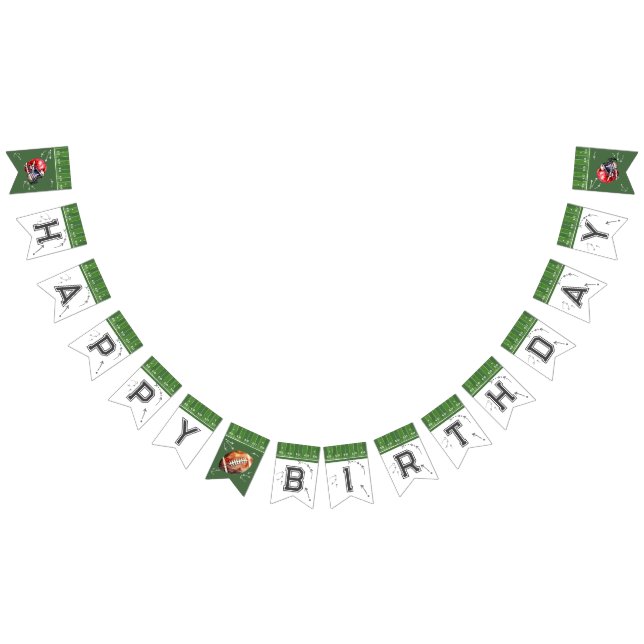 Football Birthday bunting banner, First Year Down Flags (All)