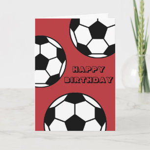 Football Birthday Card for Kids – Red Sports Theme