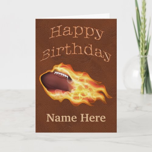 Football Birthday Cards Your NAME and MESSAGE
