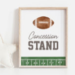 Football Birthday Concession Stand Sign<br><div class="desc">Invite birthday guests to dig in with this football themed 'concession stand' sign.</div>
