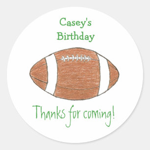 Football birthday favor label