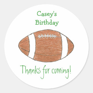 Football birthday favor label