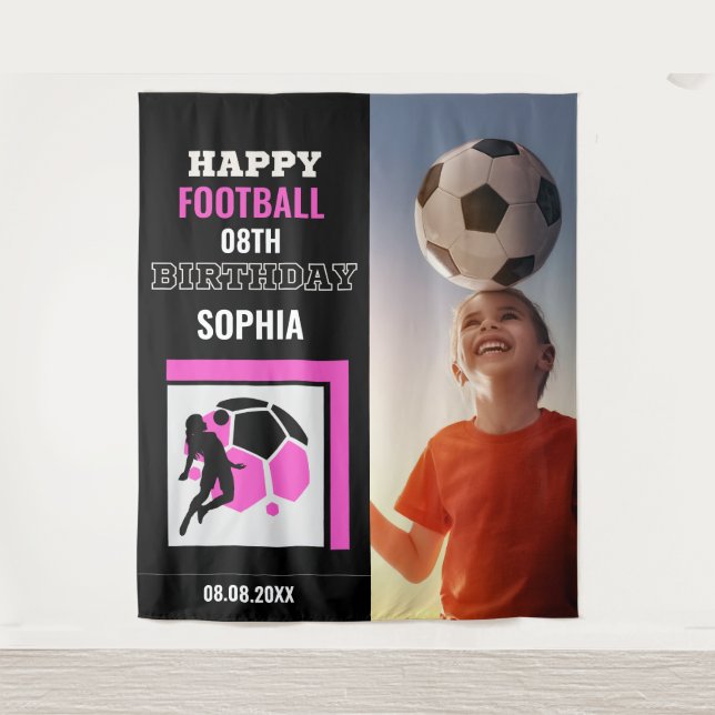 Football Birthday, Football Girl Player Backdrops (Front)