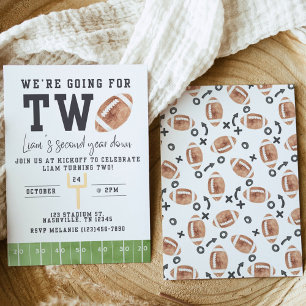 Football Birthday, Football Invitation Second Birt
