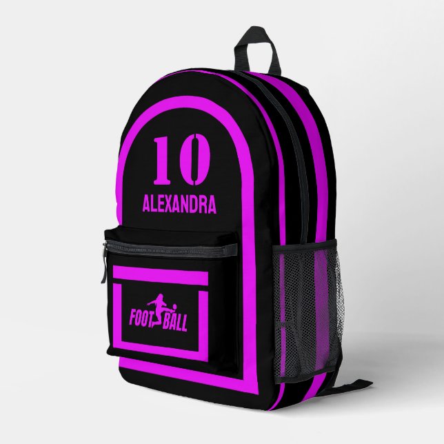 Football Birthday Gift, Football Player Girl,  Acc Printed Backpack (Back Corner Right)