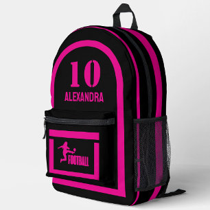 Football Birthday Gift, Football Player Girl, Acc Printed Backpack