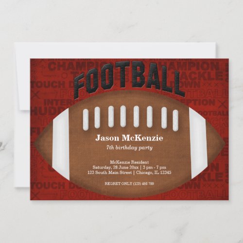 Football Birthday Personalized Announcement