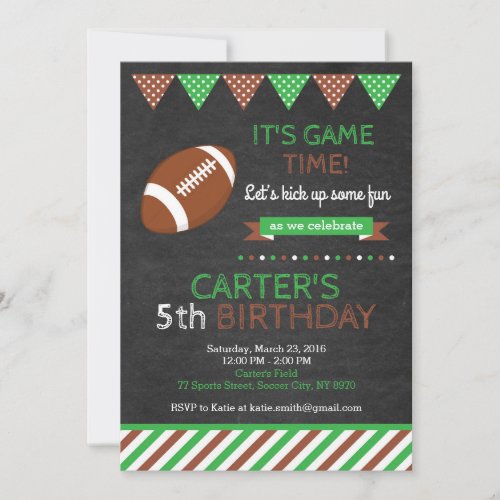 Football Birthday Invitation