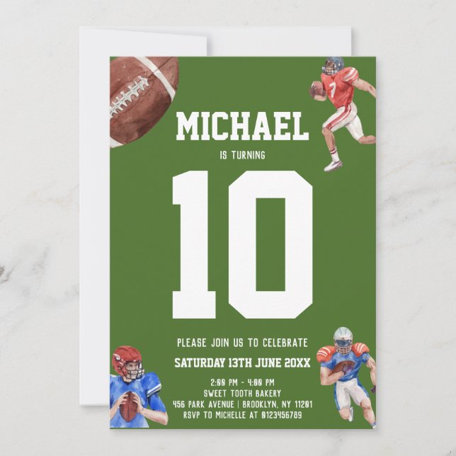 Football Birthday Invitation (Front)