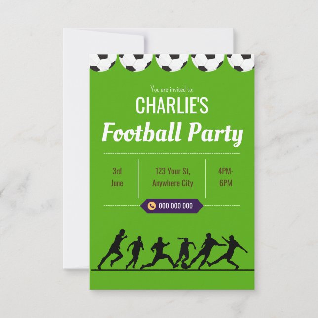 Football Birthday Invitation - Editable (Front)