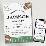 Football Birthday Invitation, First Year Down,Foot Invitation