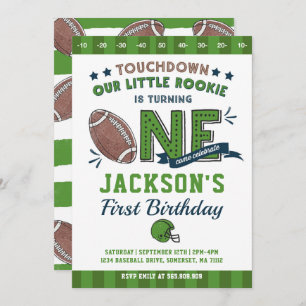 Football Birthday Invitation Football 1st Birthday