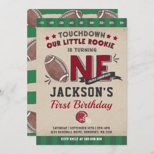 Football Birthday Invitation Football 1st Birthday