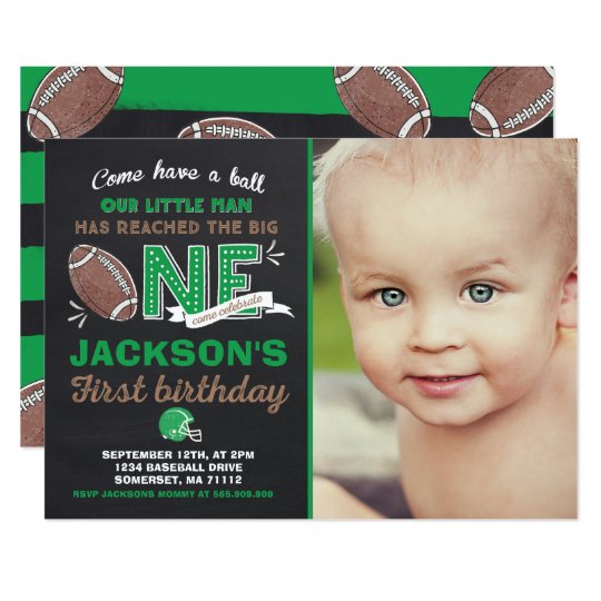 Football First Birthday Invitations 4