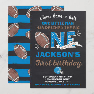 Football Birthday Invitation Football 1st Birthday