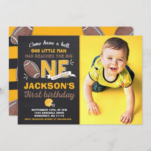 Football Birthday Invitation Football 1st Birthday