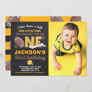 Football Birthday Invitation Football 1st Birthday
