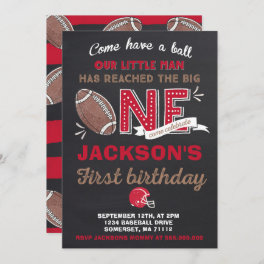 Football Birthday Invitation Football 1st Birthday