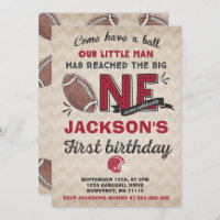 Football Birthday Invitation Football 1st Birthday