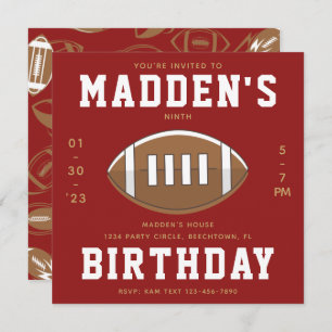 Football Birthday Invitation   Football Party