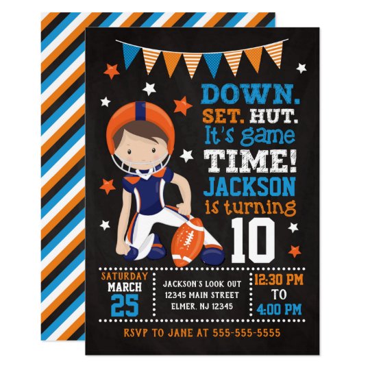 Football Birthday Invitation for a Boy | Zazzle.com