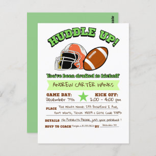 Football Birthday Invitations For Boys Huddle up !