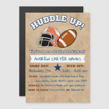 Football Birthday Invitations For Boys Huddle up !