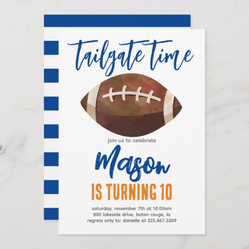 Football Birthday Invite