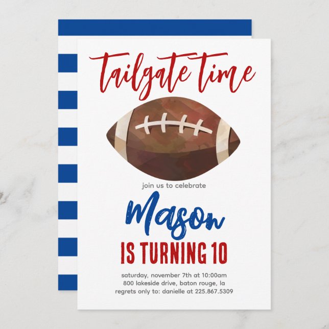Football Birthday Invite (Front/Back)