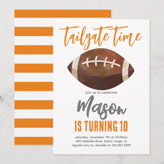 Football Birthday Invite (Front/Back)