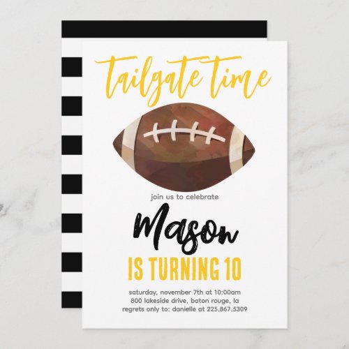 Football Birthday Invite