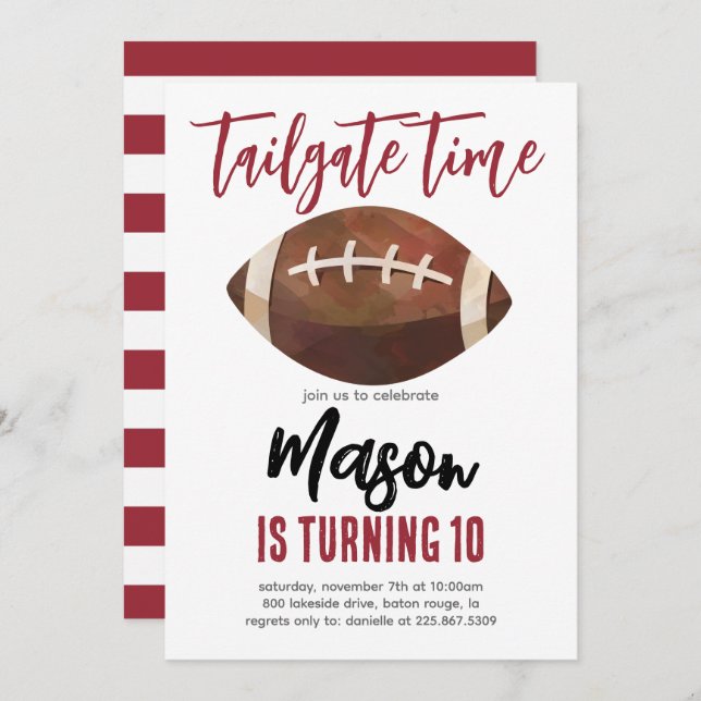 Football Birthday Invite (Front/Back)