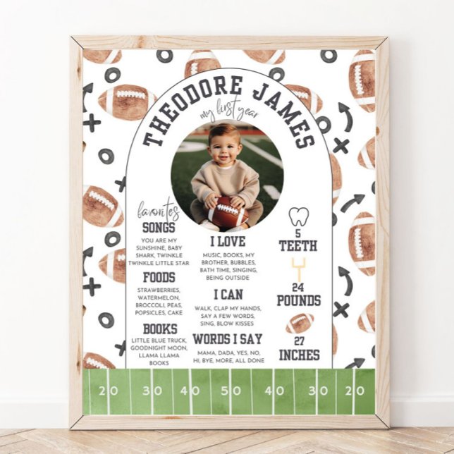 Football Birthday Milestone Poster First Year Down (Creator Uploaded)