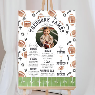 Football Birthday Milestone Poster First Year Sign