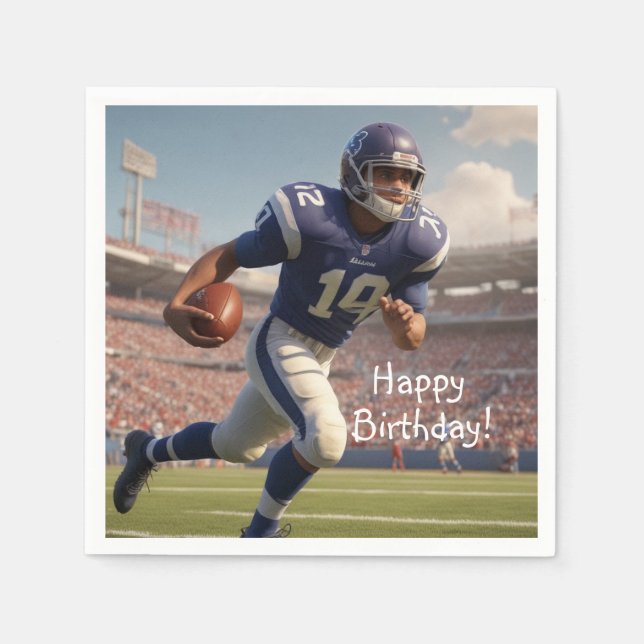 Football Birthday Napkins (Front)