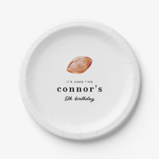 Football Birthday Paper Plate