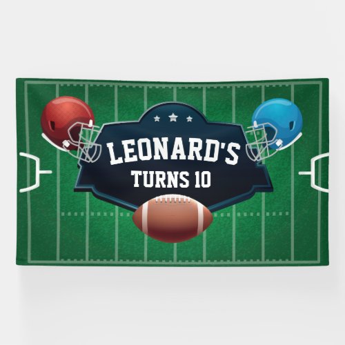 Football birthday party backdrop banner