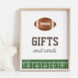 Football Birthday Party Cards and Gifts Sign<br><div class="desc">Show birthday guests where to leave their cards and gifts with this football themed sign.</div>