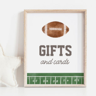 Football Birthday Party Cards and Gifts Sign