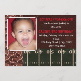 Football Birthday Party Event Photo Invitation