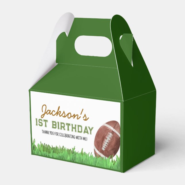 Football Birthday Party Favor Box (Front Side)